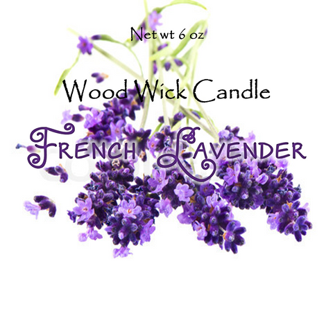 Candle "French Lavender" scented Wooden Wick Soy Candle