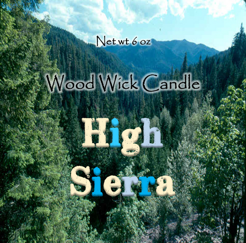 Candle "High Sierra" scented Wooden Wick Soy Candle