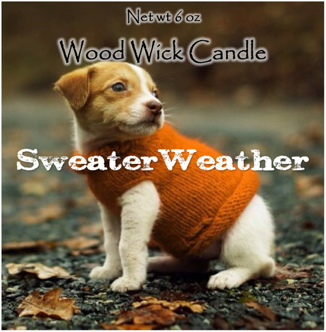 Candle "Sweater Weather" scented Wooden Wick Soy Candle