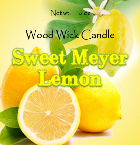 Candle "Sweet Meyer Lemon" scented Wooden Wick Soy Candle