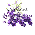 Candle "French Lavender" scented Wooden Wick Soy Candle